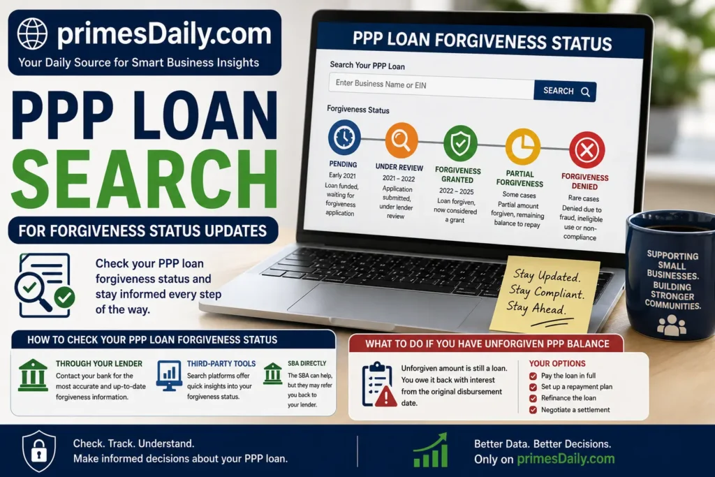 PPP Loan Search for Forgiveness Status Updates PPP Loan Search for Forgiveness Status Updates
