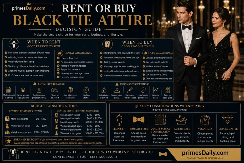 Rent or Buy Black Tie Attire - Decision Guide