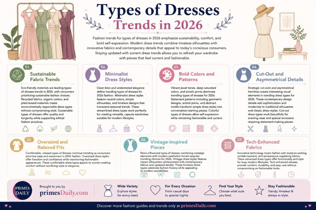 Types of Dresses Trends in 2026 Types of Dresses Trends in 2026