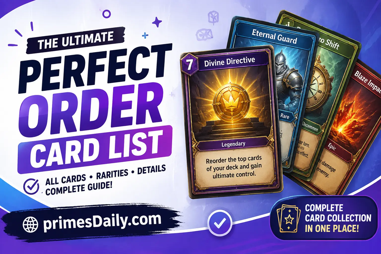 perfect Order Card List perfect Order Card List